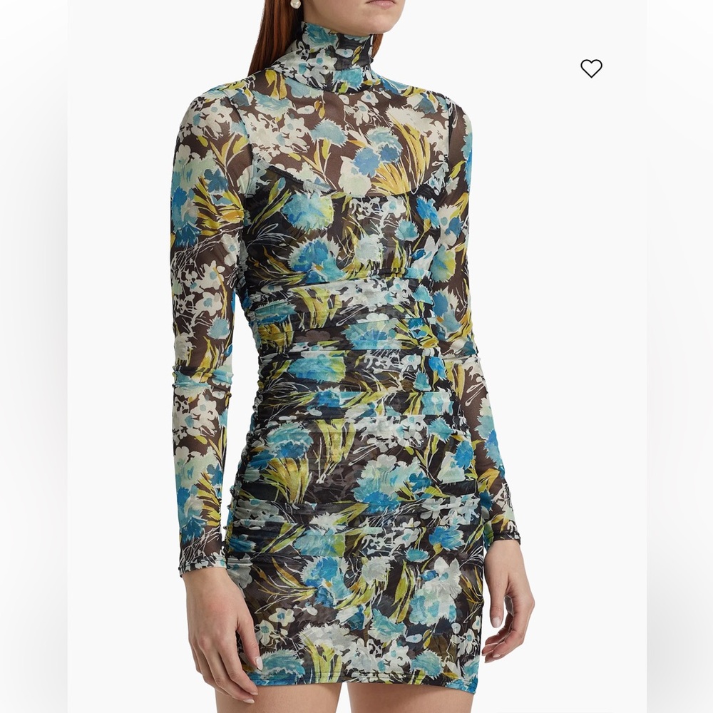 Cinq a Sept Mesh Tossed Floral Harper Mini Dress Size 8